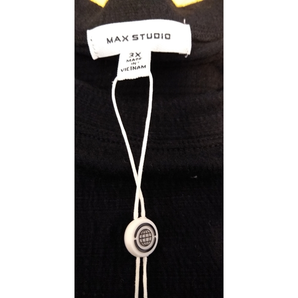 Max Studio Black Tie Waist Tee - Picture 3 of 8